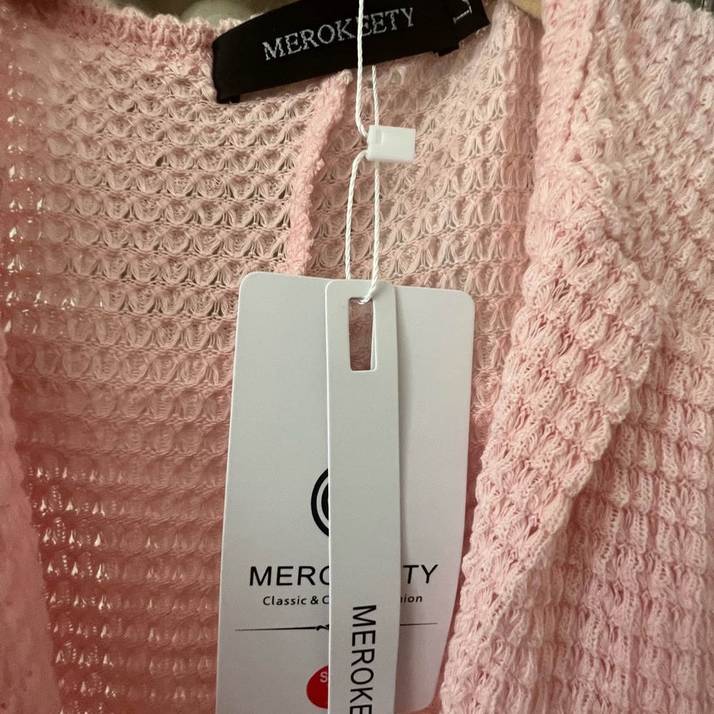 Waffle knit Batwing Long Sleeve Cardigan. New with tags- pale pink